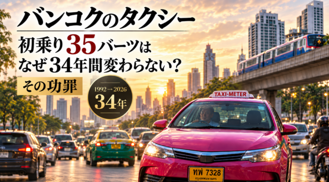 バンコクのタクシーの初乗り料金が34年間変わらない理由とその功罪